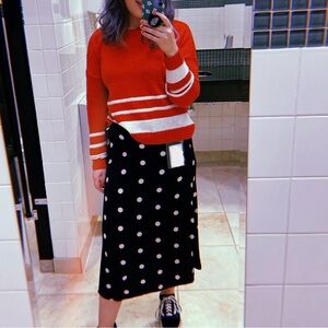 Free Assembly Polka Dot Midi Skirt